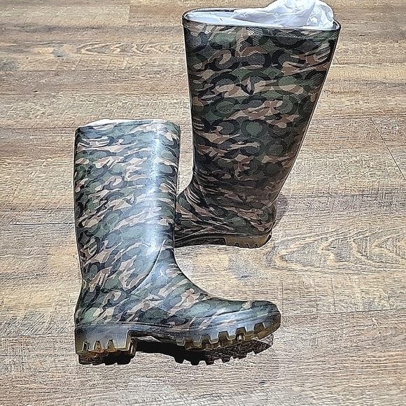 Coach Camouflage Rain Boots - Picture 1 of 11